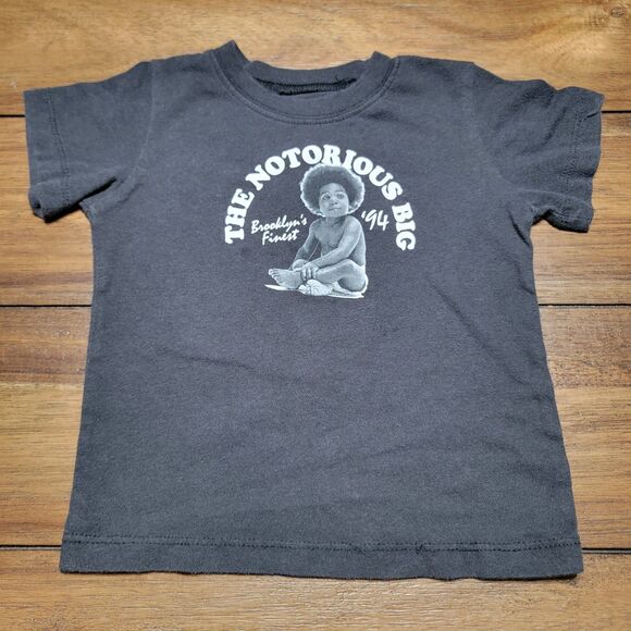 The Notorious BIG SS Black Unisex Kids Tee "Brooklyn's Finest '94" - Size 2T - Picture 2 of 4